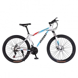 FBDGNG Mountain Bike FBDGNG 26 In Mens Mountain Bike Daul Freno A Disco 21 Velocità Bicicletta Anteriore Sospensione MTB Per Un Percorso, Trail & Montagne (Colore: Bianco)