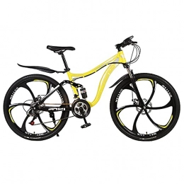 FGKLU Mountain Bike FGKLU 26 Pollici ​​21 Speed Adulto Mountain Bike, 6 Ruota Coltello Sportiva MTB Bici Bicycle, Dotata di Doppio Ammortizzatore Dual Disc Brake