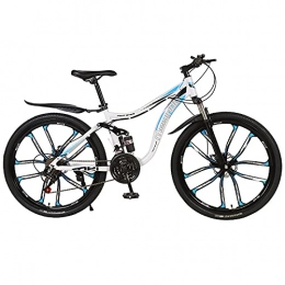 FGKLU Mountain Bike FGKLU ​​26 Pollici Uomo Donna Mountain Bike, 10 Ruota 21 Speed Adulto Coltello Sportiva MTB Bici Bicycle, Dotata di Doppio Ammortizzatore Dual Disc Brake