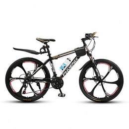 FJW Bici FJW Unisex Hardtail Mountain Bike 21 / 24 / 27 velocit MTB Bike 26 Pollici 6 Ruote a Raggi con Freni a Disco e Forcella di Sospensione, Gold, 21Speed