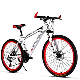 Fslt Mountain Bike Fslt Bicicletta Mountain Bike Cambio a velocità variabile Doppi Freni a Disco Cerchio in Lega di Alluminio Studenti Uomini e Donne-Bianco_Rosso_24 velocità