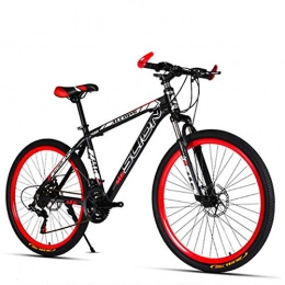 Fslt Mountain Bike Fslt Bicicletta Mountain Bike Cambio a velocità variabile Doppi Freni a Disco Cerchio in Lega di Alluminio Studenti Uomini e Donne-Black_Red_30speed