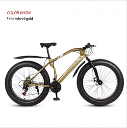 Fslt Bici Fslt Motoslitta ATV 26 Pollici Doppio Freno a Disco Ampio Pneumatico da Fondo a velocità variabile Bicicletta per Adulti Mountain Bike-Gold_24