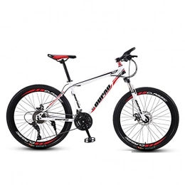 GAOXQ Mountain Bike GAOXQ Giovani in Legno Massiccio / Adulto Mountain Bike, Telaio in Alluminio e Freni a Disco, Ruote da 26 Pollici, 21 velocità, Colori Multipli White Red