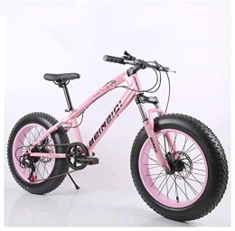 giyiohok Mountain Bike giyiohok Mountain Bike 20 Pollici per Le Donne Fat Tire Girls Mountain Bike con Sospensione Anteriore e Freni a Disco Meccanici Telaio in Acciaio al Carbonio ad Alta e regolabile-21 velocità_Rosa