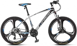 giyiohok Bici giyiohok Mountain Bike 27, 5 Pollici Ruote a 3 Razze Blocco Forcella Anteriore off-Road Bicicletta Doppio Freno a Disco 4 velocità Disponibile per Uomo Donna-Bianco Blu_21 velocità