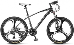 giyiohok Bici giyiohok Mountain Bike per Assorbimento degli Urti per Adulti Mountain Bike 26 Pollici Ruote a 3 Razze Freno a Doppio Disco Forcella Bicicletta da Fuoristrada-Grigio Scuro_30 velocità