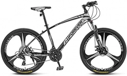 giyiohok Bici giyiohok Mountain Bike per Assorbimento degli Urti per Adulti Mountain Bike 26 Pollici Ruote a 3 Razze Freno a Doppio Disco Forcella Bicicletta da Fuoristrada-Nero Bianco_21 velocità