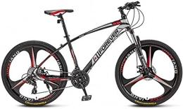 giyiohok Bici giyiohok Mountain Bike per Assorbimento degli Urti per Adulti Mountain Bike 26 Pollici Ruote a 3 Razze Freno a Doppio Disco Forcella Bicicletta da Fuoristrada-Nero Rosso_30 velocità