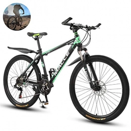 GOLDGOD Mountain Bike GOLDGOD Mountain Bike 26 Pollici, Bici da Pista con Freno A Doppio Disco A 24 velocità Mountain Bike Hardtail in Acciaio Ad Alto Tenore di Carbonio Antiscivolo Resistente all'Usura, Black Green, 26inch