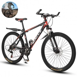 GOLDGOD Mountain Bike GOLDGOD Mountain Bike 26 Pollici, Bici da Pista con Freno A Doppio Disco A 24 velocità Mountain Bike Hardtail in Acciaio Ad Alto Tenore di Carbonio Antiscivolo Resistente all'Usura, Black Red, 24inch