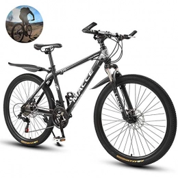 GOLDGOD Mountain Bike GOLDGOD Mountain Bike 26 Pollici, Bici da Pista con Freno A Doppio Disco A 24 velocità Mountain Bike Hardtail in Acciaio Ad Alto Tenore di Carbonio Antiscivolo Resistente all'Usura, Nero, 24inch