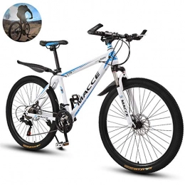 GOLDGOD Mountain Bike GOLDGOD Mountain Bike 26 Pollici, Bici da Pista con Freno A Doppio Disco A 24 velocità Mountain Bike Hardtail in Acciaio Ad Alto Tenore di Carbonio Antiscivolo Resistente all'Usura, White Blue, 26inch