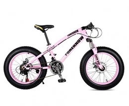 GPAN Mountain Bike GPAN 26 Pollici Bici Mountain Bike Unisex, Pneumatico Extra Largo, Hardtail Cornice, Doppio Freni a Disco, 24 velocità MTB, Pink