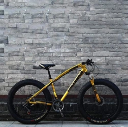 GQQ Mountain Bike GQQ Bicicletta a Velocit Variabile, Fat Tire 26 Pollici Mountain Bike Men, Beach Bike, Biciclette con Doppio Freno a Disco, Ruote Larghe 4.0, Adulto, Oro, 21 Velocit, Oro, 21 Velocit