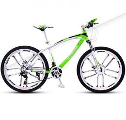 GQQ Mountain Bike GQQ Mountain Bike, Mountain Bike All-Terrain Ruota Monolitica in Metallo da 26 Pollici Bicicletta Unisex Telaio in Acciaio ad Alto Tenore Di Carbonio Doppio Freno a Disco Sospensione Anteriore Mtb, 24