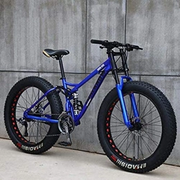 GQQ Mountain Bike GQQ Mountain Bike, Telaio in Acciaio ad Alto Tenore Di Carbonio, Doppia Sospensione Posteriore Morbida per Bicicletta a Velocit Variabile, Meccanica, Bianca, 24 Pollici a 7 Velocit, Blu