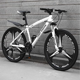 Great Mountain Bike GREAT Mountain Bike, Adulti Mens Mountain Bike, 26"Ruote Telaio in Acciaio al Carbonio 21 / 24 / 27 velocità Donna Outdoor Mountain Mountain Bike Pneumatici Anti-Skid(Size:27 Speed, Color:White)