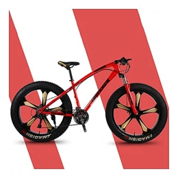 GUHUIHE Mountain Bike GUHUIHE Mountain Bike Cross Country Beach Snowmobile Adulto Largo Pneumatico per Il Tempo Libero Scooter velocità Maschile e Femmina Bicicletta (Color : Red, Size : 27 Speed)