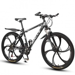GXQZCL-1 Bici GXQZCL-1 Bicicletta Mountainbike, 26" Mountain Bike, Acciaio al Carbonio Telaio Biciclette Montagna, Doppio Disco Freno e Blocco Forcella Anteriore MTB Bike (Color : Black, Size : 21-Speed)