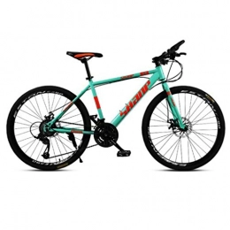 GXQZCL-1 Bici GXQZCL-1 Bicicletta Mountainbike, Mountain Bike / Biciclette, Acciaio al Carbonio Telaio, sospensioni Anteriori e Dual Freni a Disco, 26inch Ruote MTB Bike (Color : Green, Size : 27-Speed)