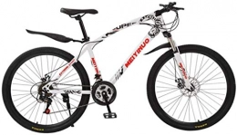 HCMNME Mountain Bike HCMNME Mountain Bikes, Bici da Mountain Bike Bicycle da 26 Pollici Freno a Disco Adulto Bicicletta for Adulti Ruota Raggio Telaio in Lega con Freni a Disco (Color : White, Size : 24 Speed)