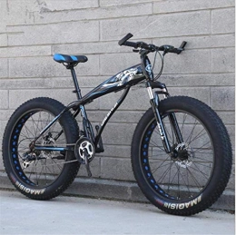 HCMNME Mountain Bike HCMNME Mountain Bikes, Bici da Neve a 24 Pollici velocità variabile Ultra-Wide velocità velocità 4.0 Bici da Neve Telaio in Lega con Freni a Disco (Color : Black And Blue Hollow, Size : 24 Speed)