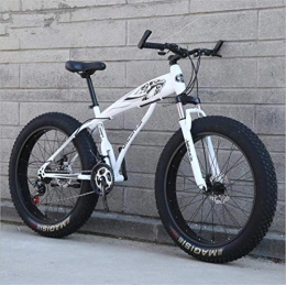 HCMNME Mountain Bike HCMNME Mountain Bikes, Bici da Neve a 24 Pollici velocità variabile Ultra-Wide velocità velocità 4.0 Bici da Neve Telaio in Lega con Freni a Disco (Color : White Black, Size : 27 Speed)