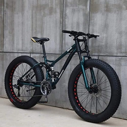 HGDM Mountain Bike HGDM Mountain Bike, Mountain Bike Hardtail Fat Tire, Telaio A Doppia Sospensione E Forcella Ammortizzata Mountain Bike per Tutti I Terreni, Raggi Neri, 24'' / 24 Speed