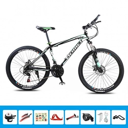 HLMIN-Bicicletta Mountain Bike HLMIN 26 '' Mountain Bike 21 24 27 30 velocit, Assorbimento degli Urti A velocit Variabile Bicicletta A Doppio Disco (Color : Green, Size : 21speed)