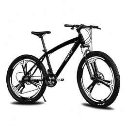 Huaatiear Mountain Bike Huaatiear 26 Pollici per Adulti Mountain Bike, Bicicletta MTB Sportiva da Montagna Telaio in Acciaio Ad Alto Tenore di Carbonio Biciclette, Freni A Disco, 21 / 24 / 27 Speed, 3 Spoke, Nero, 24 Stage Shift