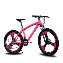 Huaatiear Mountain Bike Huaatiear 26 Pollici per Adulti Mountain Bike, Bicicletta MTB Sportiva da Montagna Telaio in Acciaio Ad Alto Tenore di Carbonio Biciclette, Freni A Disco, 21 / 24 / 27 Speed, 3 Spoke, Rosa, 24 Stage Shift