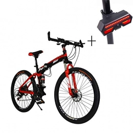 Huoduoduo Mountain Bike Huoduoduo Bicicletta Mountain Bike 26 Pollici Pieghevole Velocità Variabile E Ammortizzante Telaio + indicatore di direzione della bicicletta