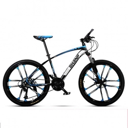 Huoduoduo Mountain Bike Huoduoduo Bike, Mountain Bike, 26 Pollici 27 velocità, Materiale di Alta Acciaio al Carbonio, La Parte Anteriore Meccanica E Freni A Disco Posteriori, Pneumatico Antiscivolo, Blue