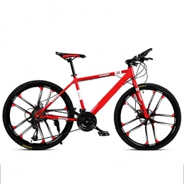 Huoduoduo Mountain Bike Huoduoduo Bike, Mountain Bike, 26 Pollici 30 velocità, Materiale di Alta Acciaio al Carbonio, La Parte Anteriore Meccanica E Freni A Disco Posteriori, Pneumatico Antiscivolo, Red