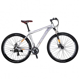 HYLK Mountain Bike HYLK X9 Bike Ruote da 29pollici, Leggero 21 velocità Mountain Bike Biciclette Robusto Telaio in Lega di Alluminio con Freno a Disco (Argento)