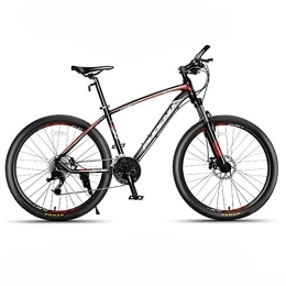 JHKGY Mountain Bike JHKGY Ruote da 26 Pollici per Mountain Bike, Doppio Freno A Disco Telaio in Lega di Alluminio, Bicicletta MTB 27 velocità, Bicicletta da Montagna con Forcella Ammortizzata, Rosso