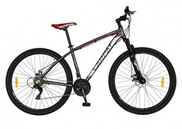 JISU - Mountain Bike in Alluminio MTB-HT 18 Pollici, Grigio, Rosso