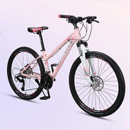 JLZXC Mountain Bike JLZXC Mountain Bike 26" Mountain Biciclette 27 / 30 Costi Leggera Lega di Alluminio Telaio Disco Freno Anteriore Sospensione for Adulti Ragazzi - Rosa (Size : 27speed)