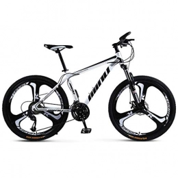 JLZXC Mountain Bike JLZXC Mountain Bike 26" Pollici Mountain Biciclette 21 / 24 / 27 / 30 Costi MTB Bike Leggero Acciaio al Carbonio Telaio Disco Freno Anteriore Sospensione (Color : White, Size : 24speed)