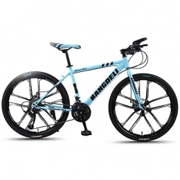 JLZXC Mountain Bike JLZXC Mountain Bike 26" Uomini Montagna / Donne Biciclette 21 / 24 / 27 / 30 velocità Leggero Acciaio al Carbonio Shock Struttura di Assorbimento di Doppia della Sospensione (Color : Blue, Size : 21speed)