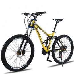 JLZXC Mountain Bike JLZXC Mountain Bike Bicycle Bicicletta Bici 26 Pollici in Lega Leggera di Alluminio Telaio 24 / 27 velocità Sospensione Anteriore Freno a Disco (Color : Yellow, Size : 27speed)