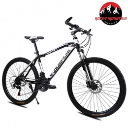 JLZXC Bici JLZXC Mountain Bike Mountain Biciclette Unisex 26 '' Acciaio al Carbonio Telaio 21 / 24 / 27 velocità Freno A Disco Doppia della Sospensione (Color : White, Size : 24speed)