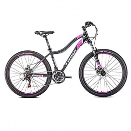 JLZXC Bici JLZXC Mountain Bike Mountain Bike, 26 Pollici Leggera Lega di Alluminio Uomini / Donne Biciclette, Doppio Freno A Disco Anteriore Sospensione Anteriore, 21 velocità (Color : Black)