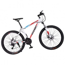 JLZXC Mountain Bike JLZXC Mountain Bike Mountain Bike, 26 Pollici Montagna Biciclette 21 / 24 / 27 Costi MTB Leggero Acciaio al Carbonio Telaio Freno A Disco Anteriore Sospensione (Color : White, Size : 24speed)