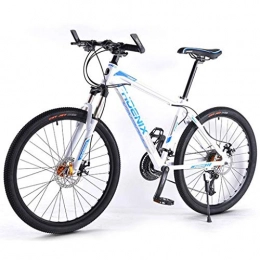 JLZXC Bici JLZXC Mountain Bike Mountain Bike, 26 Pollici MTB off-Road Biciclette 30 Costi Leggero Telaio Lega di Alluminio del Freno A Disco Anteriore Sospensione (Color : White)