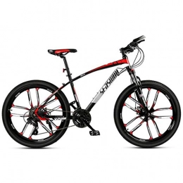 JLZXC Mountain Bike JLZXC Mountain Bike Mountain Bike, 26 '' Pollici Ruote Bicicletta 21 / 24 / 27 / 30 Costi delle Donne / Uomini MTB Leggero Acciaio al Carbonio Telaio Anteriore Sospensione (Color : Red, Size : 24speed)