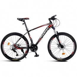 JLZXC Mountain Bike JLZXC Mountain Bike Mountain Bike, 26 Pollici Uomini / Donne Biciclette Hard-Coda, Telaio Lega di Alluminio, Doppio Freno A Disco Anteriore Sospensione Anteriore, 27 velocità (Color : Red)