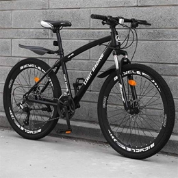 JLZXC Bici JLZXC Mountain Bike Mountain Bike, 26 Pollici Uomini / Donne Ruote Bicicletta, Carbon Telaio in Acciaio, Sospensioni Anteriori E Doppio Freno A Disco (Color : Black, Size : 27-Speed)