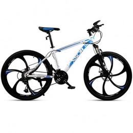 JLZXC Bici JLZXC Mountain Bike Mountain Bike, Bicicletta della Montagna Hardtail, 26 Pollici Ruote, Doppio Disco Freno E Sospensione Anteriore Forcella (Color : Blue, Size : 27-Speed)